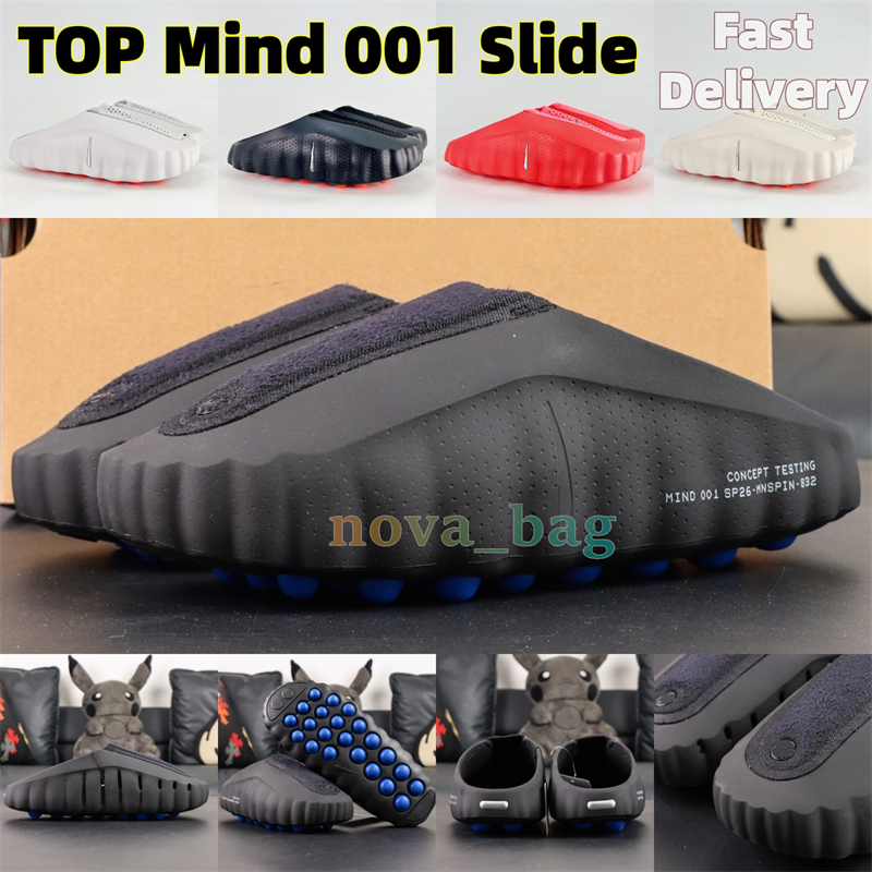 Mind 001 Slides Designer Mens Slippers Mind001 Soft Rubber Mules With 22 Massage Nodes Black Gradient Red Men Women Shoes Summer Sandals 002 Sneakers