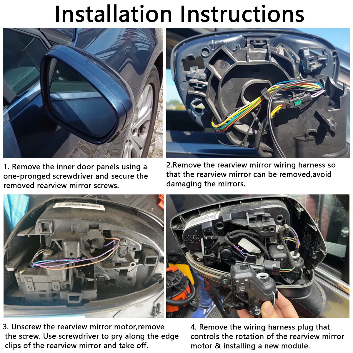 Bupek Folding Mirror Motor Assembly For Mitsubishi Forte Strada RVR Triton 2015-2020 Side Mirror Replace Motor Replace for Mitsubishi Space Star 13-23