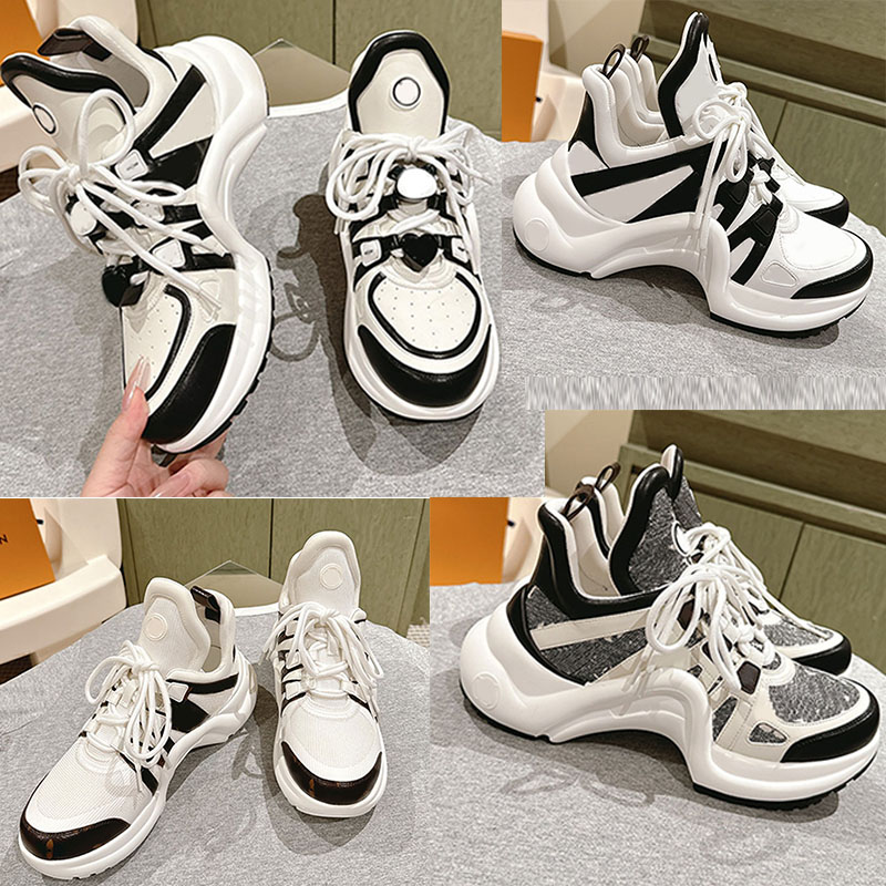 Italian designer black white color Archlight Sneaker High and bouncy rubber outsole Comfortable Casual shoes Fashion Popular Color Thickened Heel Lace Up Sneakers