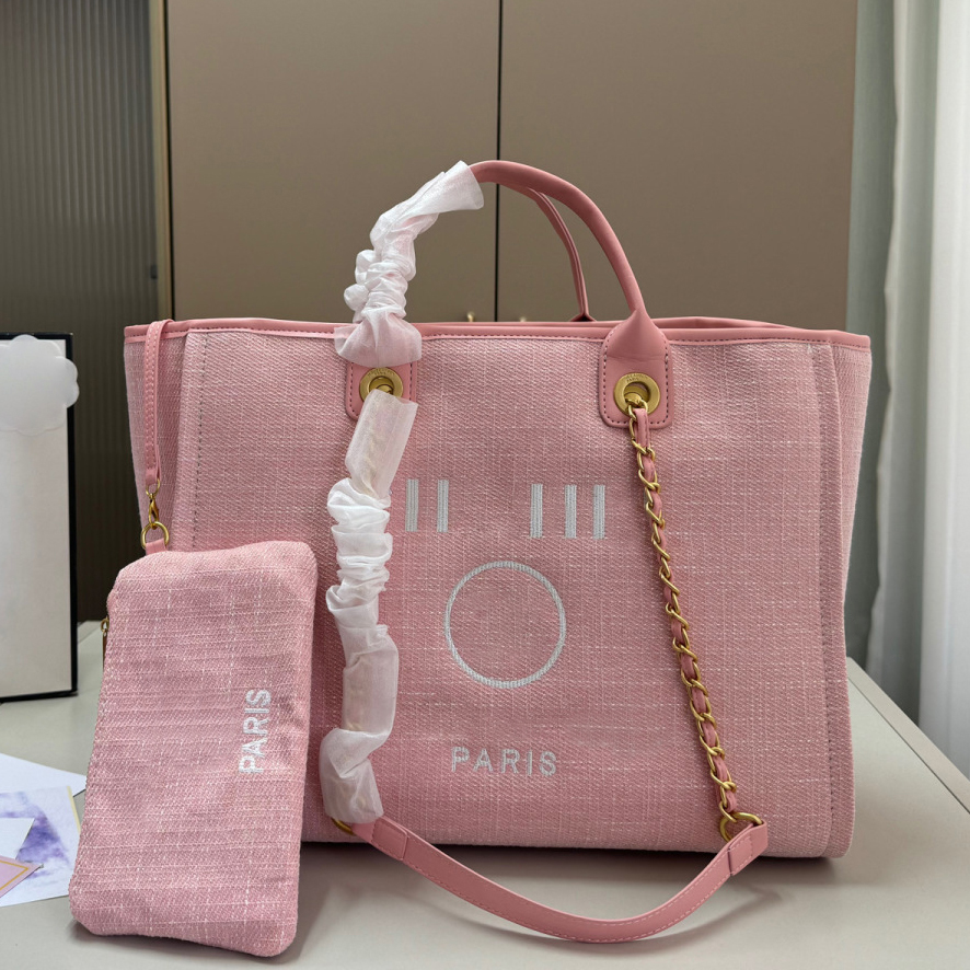 Designer Beach bag Canvas Tote bag Women Large Capacity Shopping Shoulder bag Weekend Travel bag Raffia Beach Vacation bag Summer Luxury Canvas Crossbody Handbag