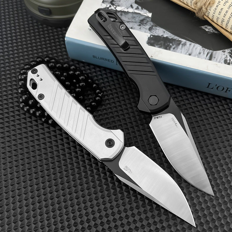 KS 7305 Outdoor Pocket Folding Knife D2 Steel Blade Aluminum Handle Everyday Carry Camping Hiking Cutting EDC Tools Men's Gift