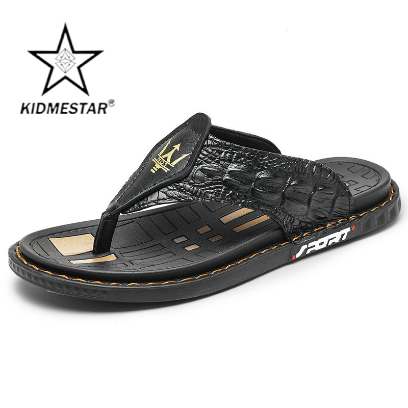 Fashionable Crocodile-patterned Beach Men's Luxurious Sandals Designed By A Renowned Designer New Summer Style Comfortable Outdoor Cool And Breat