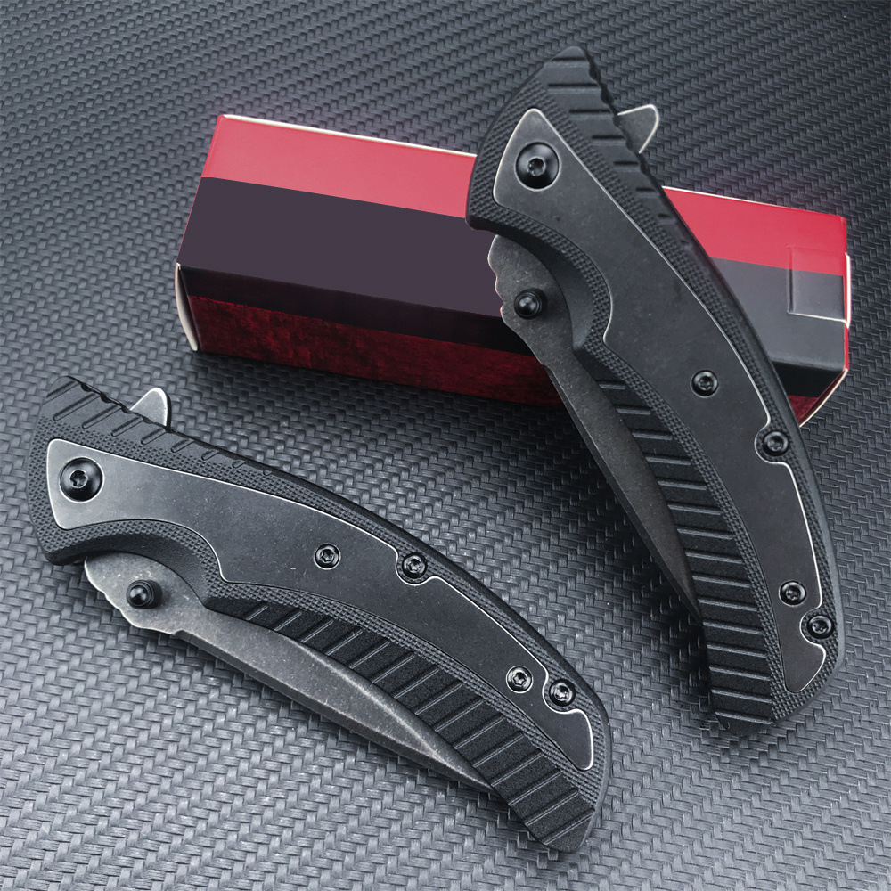 KS1312BW Tactical Folding Knife Survival Rescue Tool Knife Nylon Fiber Inlaid 420 Steel Handle Camping Hunting EDC Folding Knife