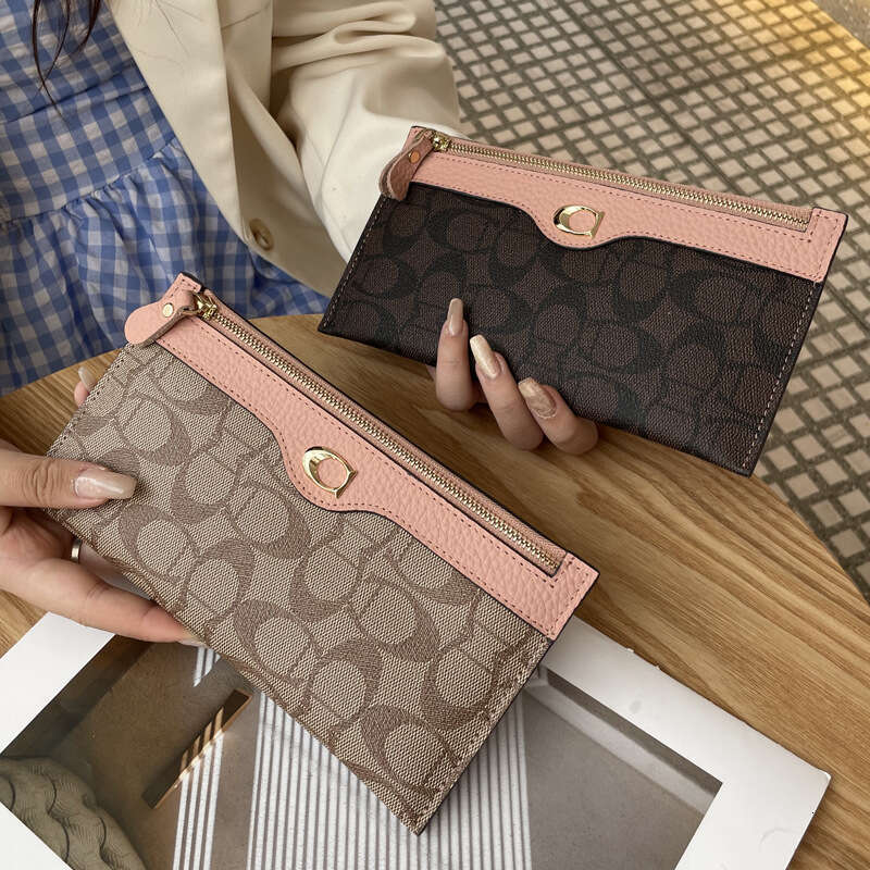 Women's Long Wallet New Fashion Trendy Ultra-Thin Purse With A High-End Feel, Compact And Popular Niche Design Phone Bag