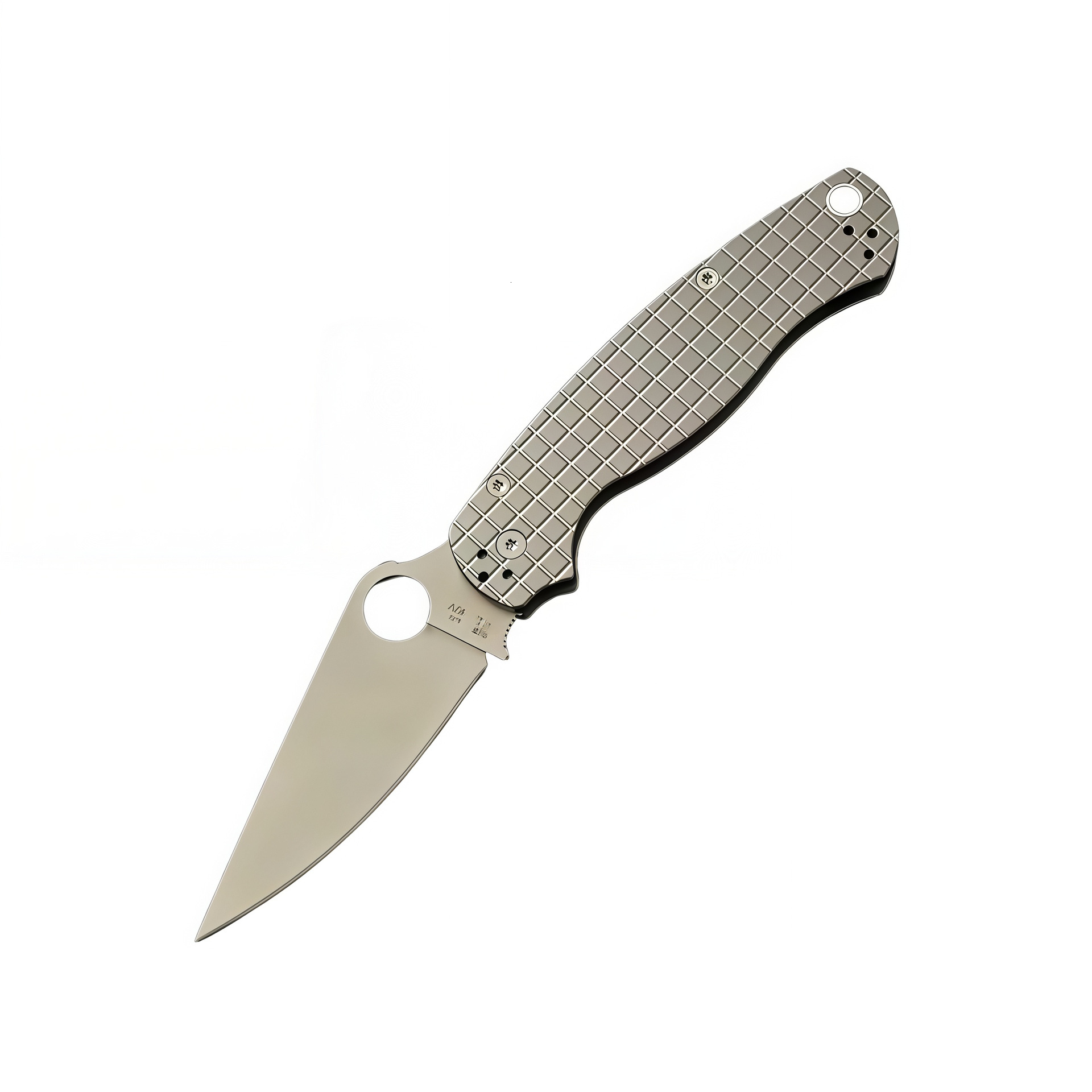 c81 Checkered Aluminum Alloy Handle Folding Knife Outdoor Pocket Knife with Full Steel Handle Camping Hiking Survival Knife Top