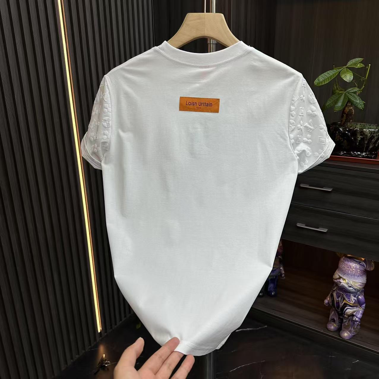 Summer Men's Light Luxury Slim Fit Designer Short Sleeved Trendy Brand Casual Fashion Printed Half Sleeve Comfortable Breathable Quick Drying Dai