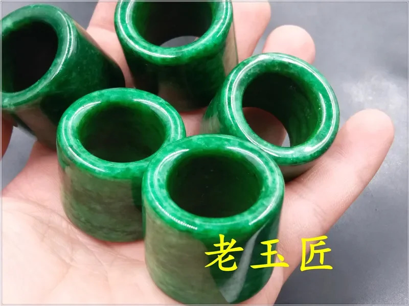 Natural Green Jade 22MM Ring Jadeite Amulet Fashion Chinese Charm Jewelry Hand Carved Crafts Luck Gift Men 260427 - view 6