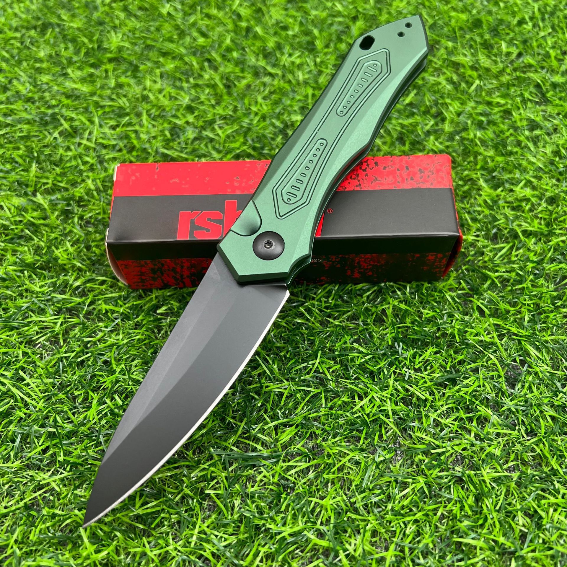 KS 7800 Blk Launch 6 Pocket Knife 3.75" Blade CPM154 Steel Treated Aluminum Handle Outdoor Tactical EDC Hunting Knife Men's Gift