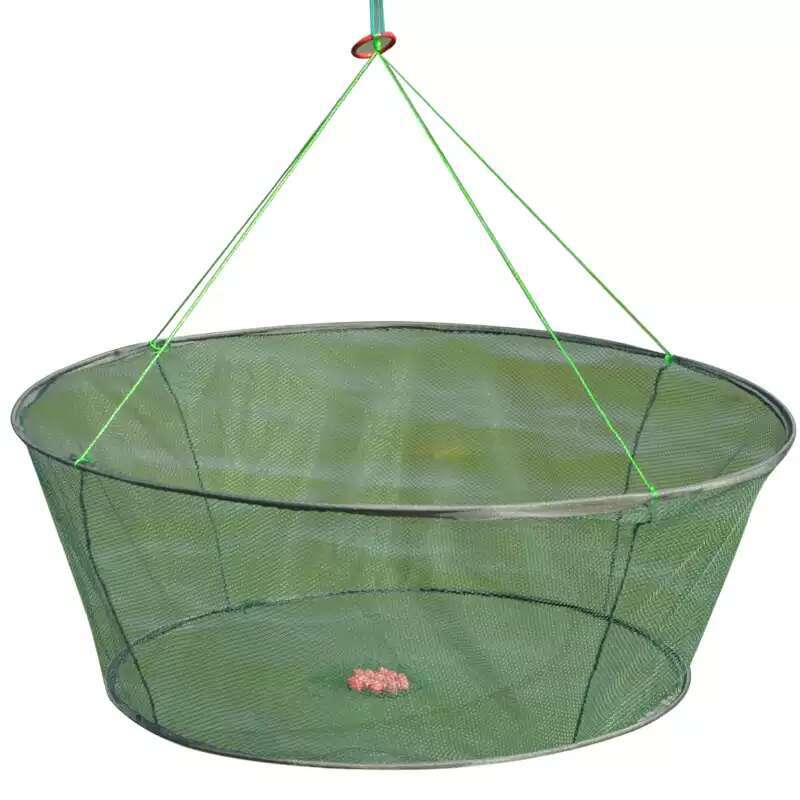 Open Foldable Fishing Cage Shrimp Crayfish Net Lift Dip Net for Outdoor Pond Lake Loach Catching