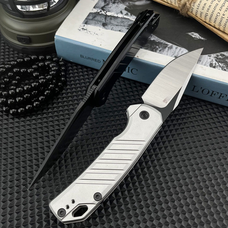 KS 7305 Outdoor Pocket Folding Knife D2 Steel Blade Aluminum Handle Everyday Carry Camping Hiking Cutting EDC Tools Men's Gift