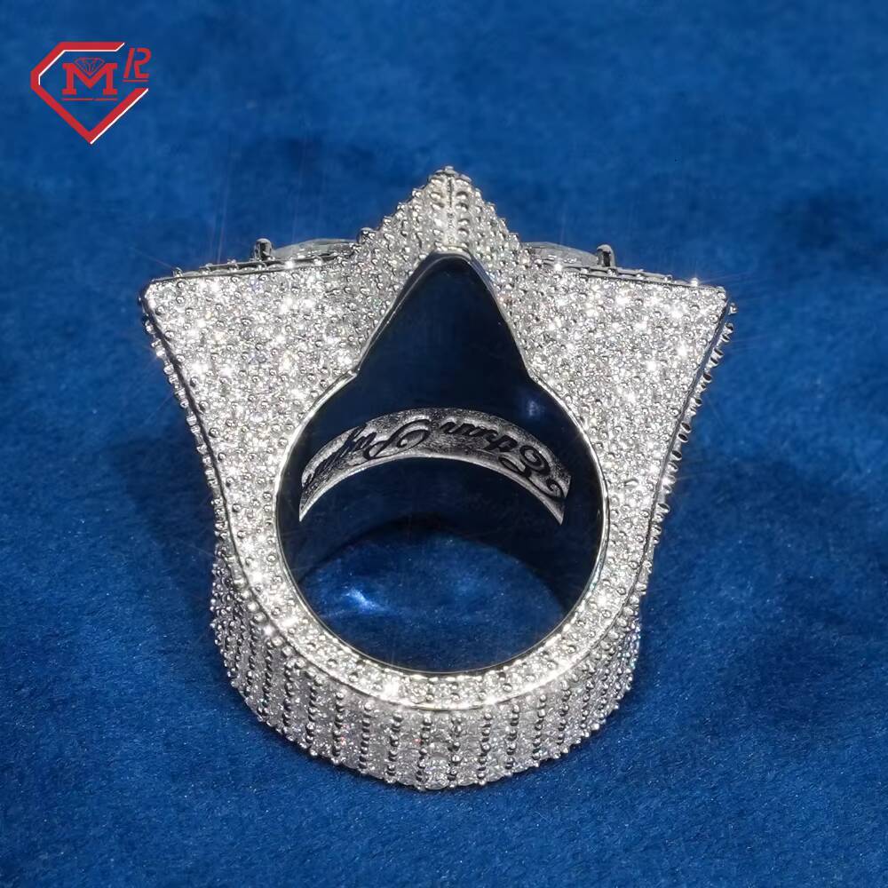 Luxury Hip Hop Jewelry Moissanite Rings Star 925 Silver Iced Out Championship Ring VVS Moissanite Ring