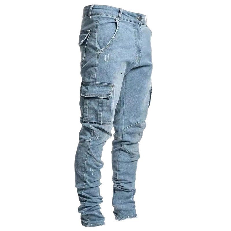 Cargo Pants Men's High Street Hip-hop Personality Trendy Overalls Casual Pants Jeans Man baggy pants fitting Trousers y2k 240127