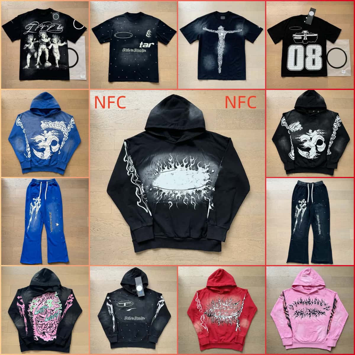 High Quality hoodie Designer t shirts Helles Starly Pullover Mens And Women Hoodie Classic Graphic Tee Hip-hop Fashion Top Pure Cotton Clothing Sweatshirt Sweater C8