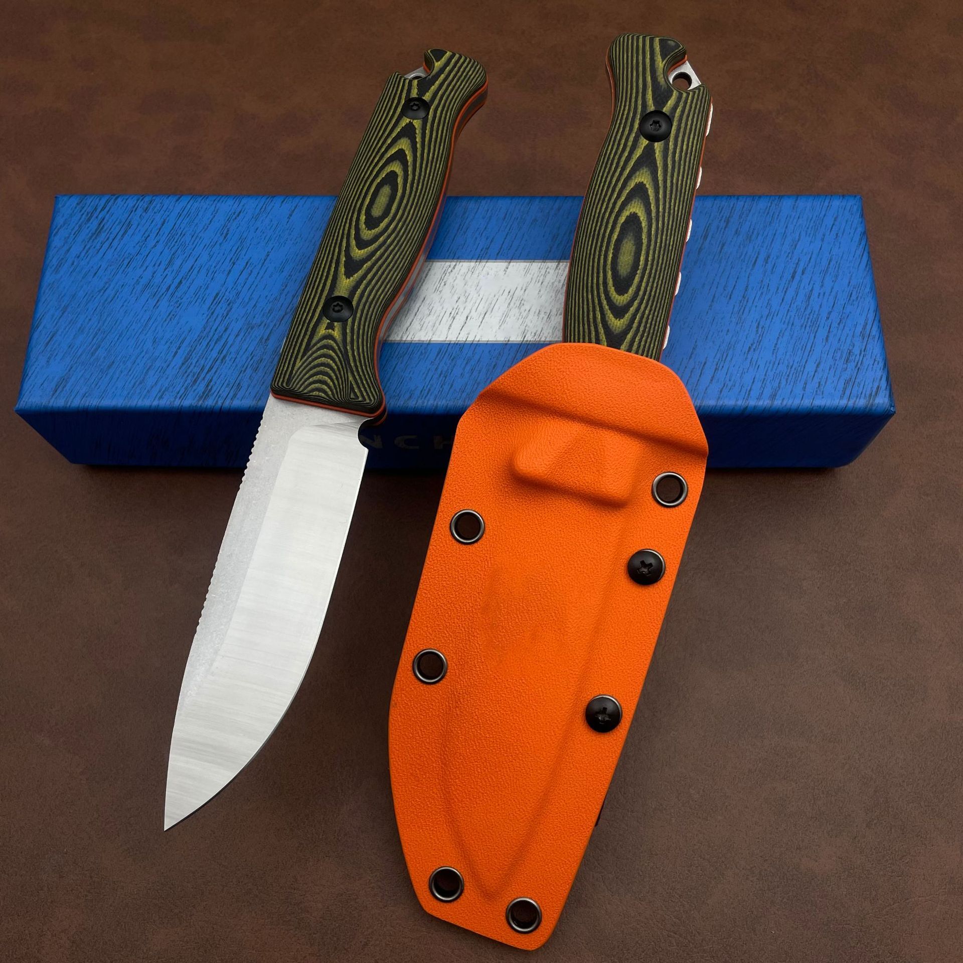 BM 15002 Wilderness Survival Straight Blade Pocket Knife with Sheath Hunting Combat Tools Bushcrafter Outdoor Gift Knives