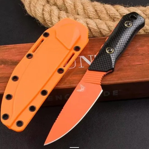 High Hardness BM 15600 Fixed Blade Knife D2 Steel Drop Point Blade Nylon Fiberglass Handle Tactical Self Defense Knife