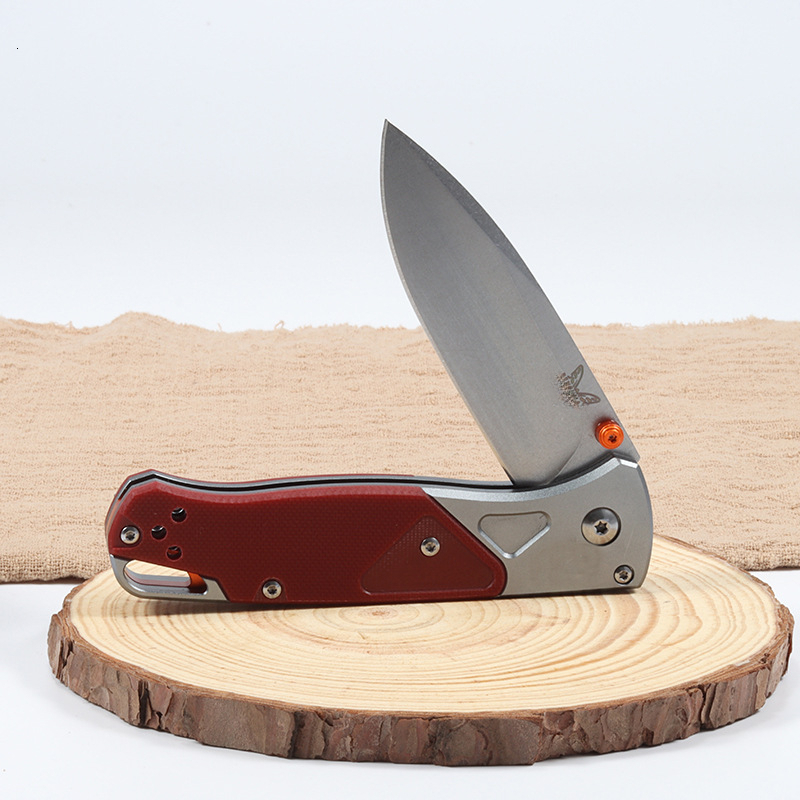 New BM 535-9 Outdoor Pocket Folding Knife S90V Blade Red G10 Handle EDC Hiking Camping Hunting Cutting Survival Tool Gifts for Men