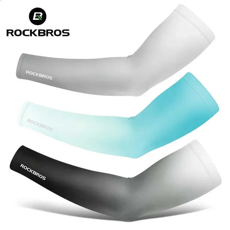 Sleeves ROCKBROS Arm Gradient Color Running Fishing Sunscreen Sleeve Summer Cool Quick Dry Breathable Ice Silk Cycling Equipment 260206