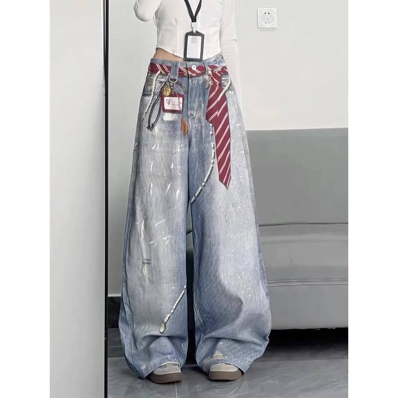 YIBASHU Women Baggy Y2k Jeans Japanese 90s Style Streetwear Boyfriend Jean Pants Vintage Harajuku Oversize Denim Trousers Autumn dongdumaoyi