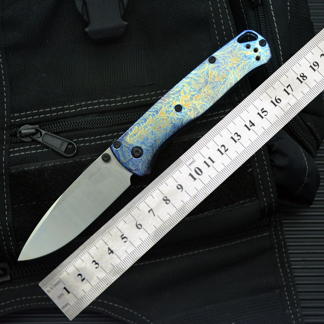 NEW Bench 535 made Bearing Titanium alloy Handle M390 Pocket Survival EDC Tool Camping Hunt Outdoor Folding Knife