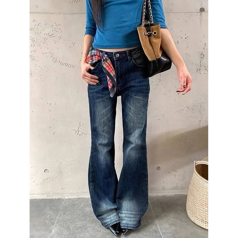 Women'sBlue Jeans Hip-hop Fashion Vintage Streetwear Y2K Wide Leg Straight High Waist Trouser Classic Baggy Denim Pants 2025 dongdumaoyi