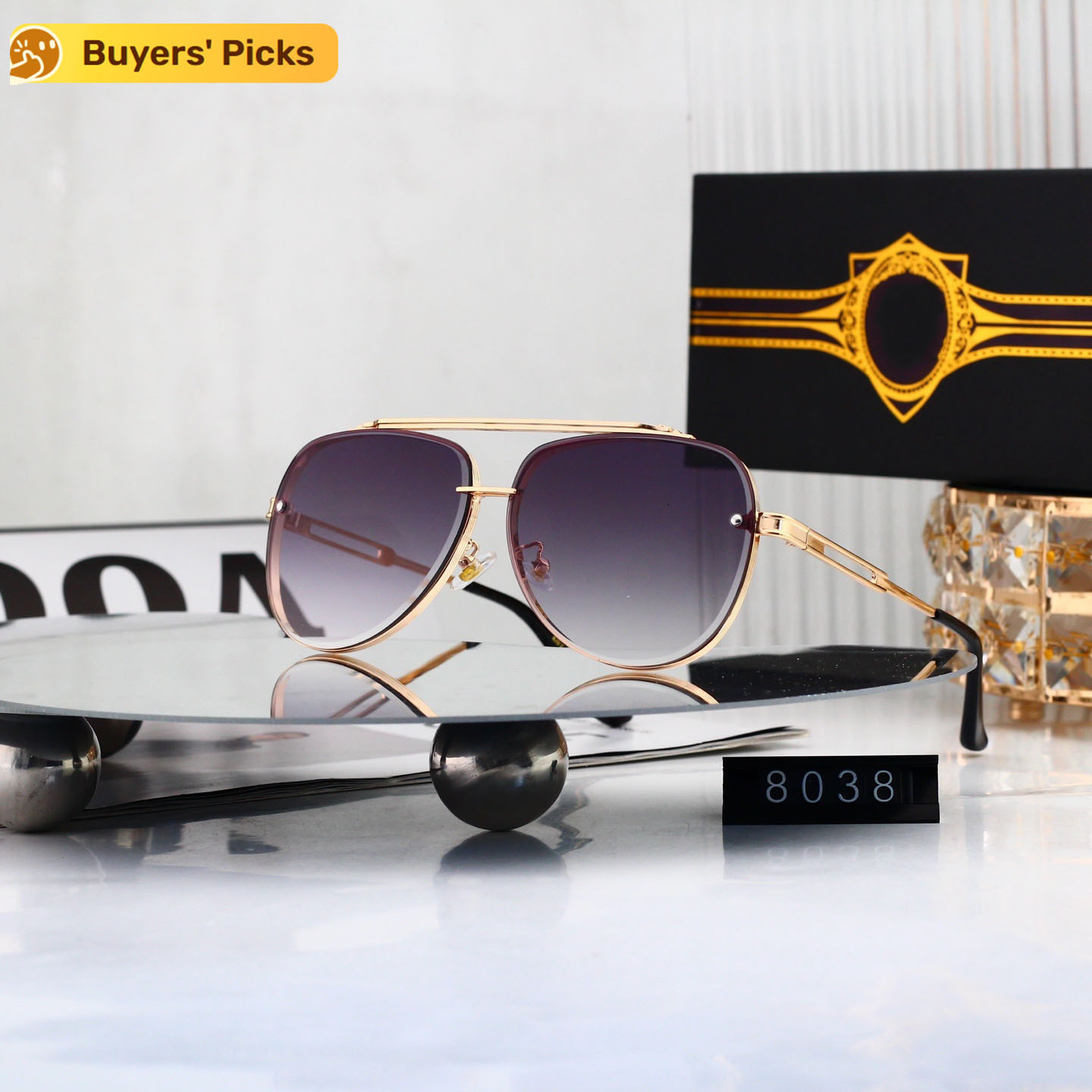2026 Designer Sunglasses Retro Square Sunglasses for Men and Women - Full Frame UV Protection Eyewear with Anti-UV Lenses Classic Summer Style DT8038