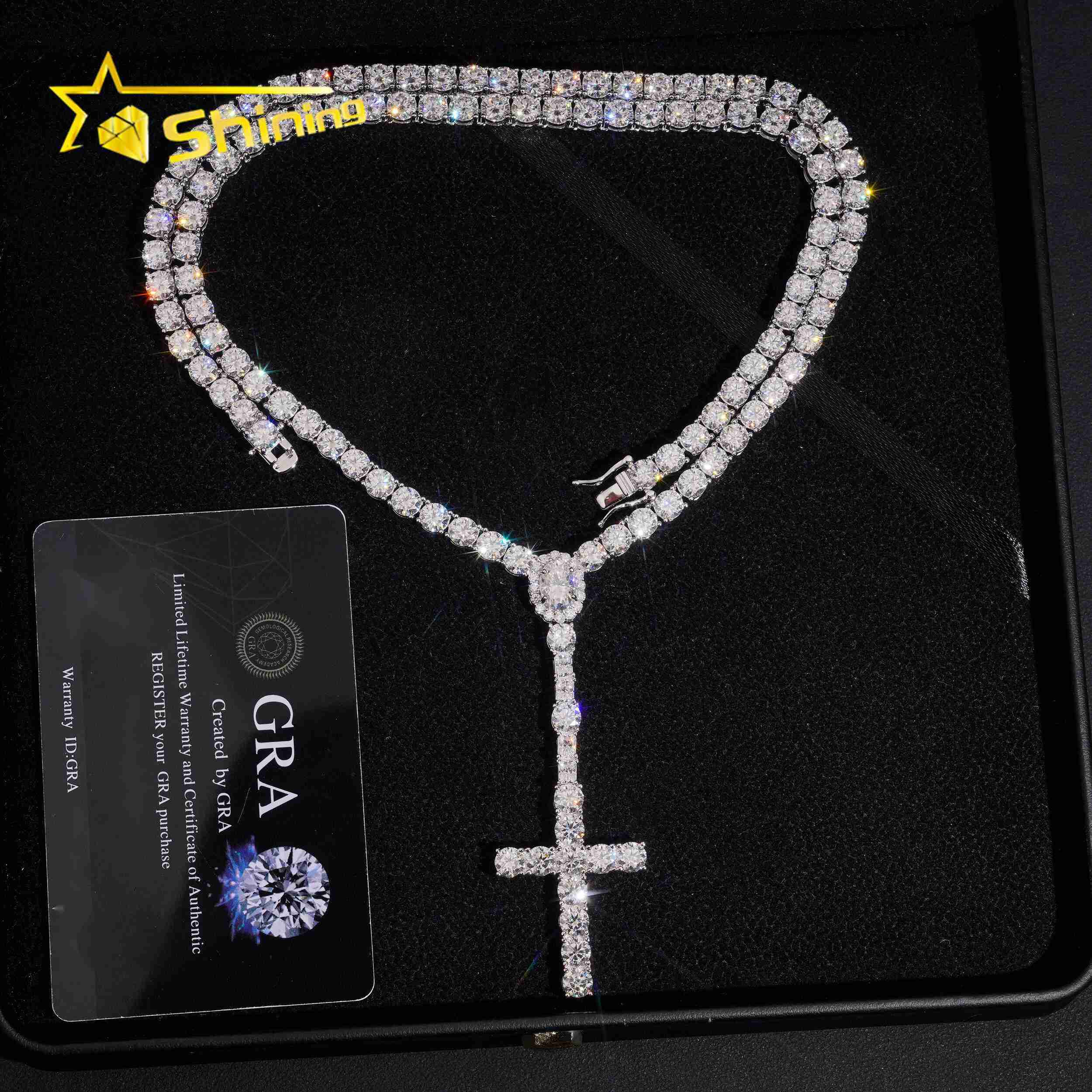 Custom Cross Pendant Chain Set Tennis Chain One Row Cross Jewelry Manufacturer Custom Moissanite Pendant - view 7