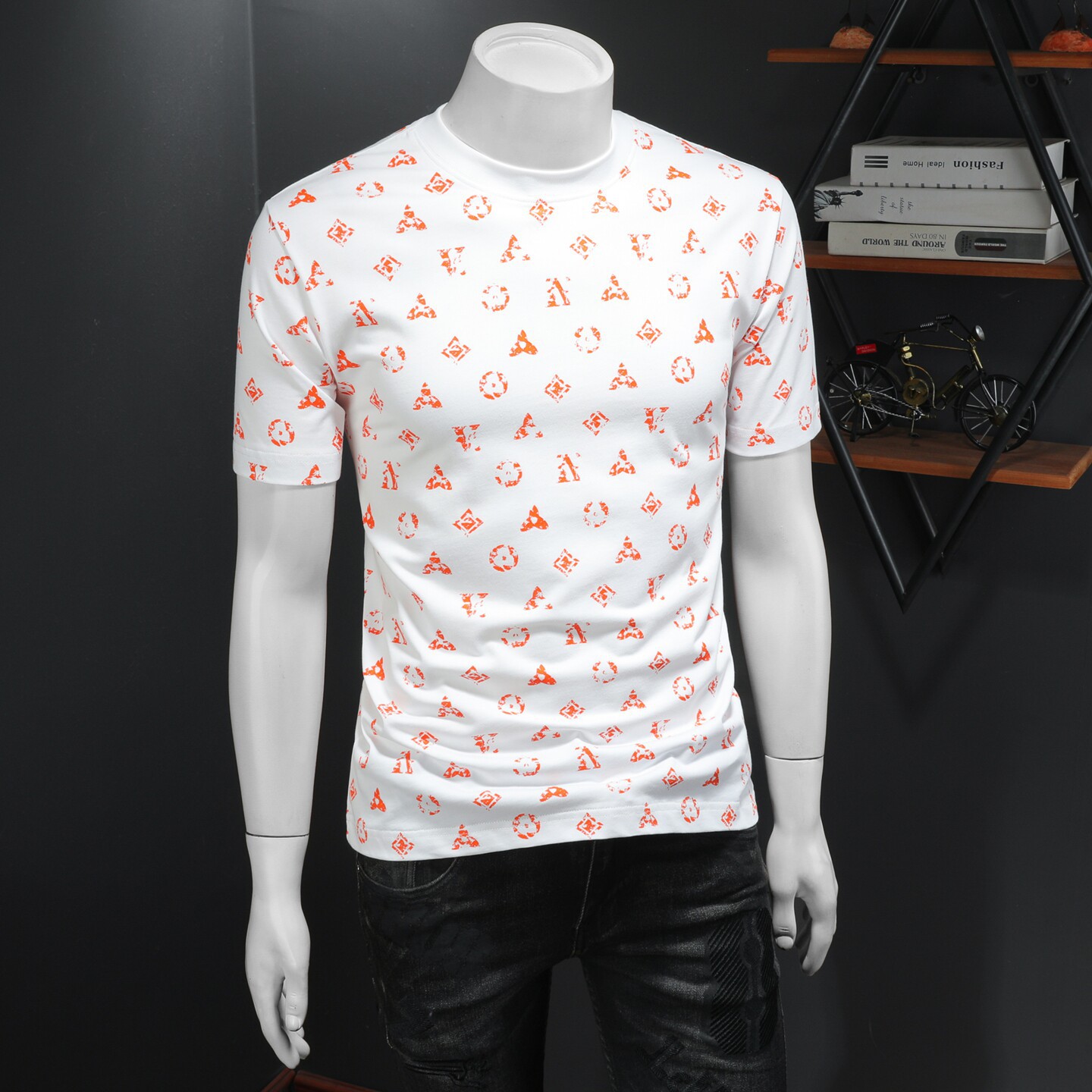 Free shipping 2026 summer new trendy printed design men's T-shirt fashionable casual round neck short sleeved size m-5xl hot sale