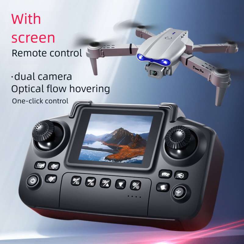 E88 E99 Drone, Screen Control RC Aircraft, Dual Camera Aerial Photography, Optical Flow Positioning, Colorful Light Design, Foldable RC Quadcopter Toy