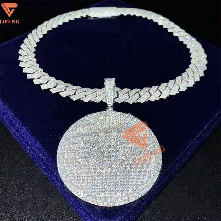 15mm Miami Iced Out Cuban Link Chain Custom Name Lock With Clasp Moissanite in 925 Silver Jewelry for Rapper Bracelets Necklace