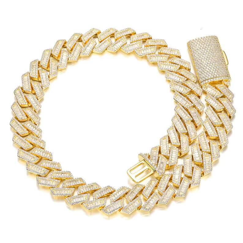 Baguette Cut Moissanite Cuban Link Chain Gra Certification Hip Hop Fine Jewelry S925 Cuban Chain