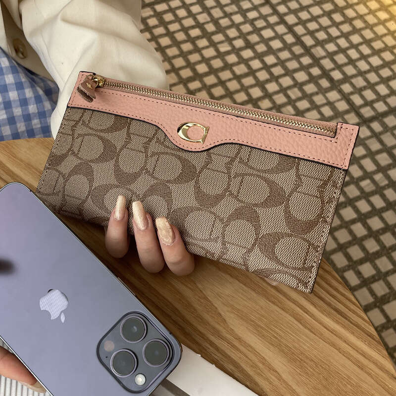 Women's Long Wallet New Fashion Trendy Ultra-Thin Purse With A High-End Feel, Compact And Popular Niche Design Phone Bag