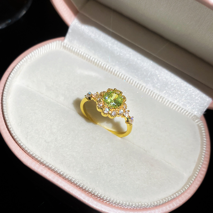 2026 New Zircon Flower Open Ring with Elegant Design, Forest Style Ring, Light Luxury, High-End, Stylish Jewelry - view 5