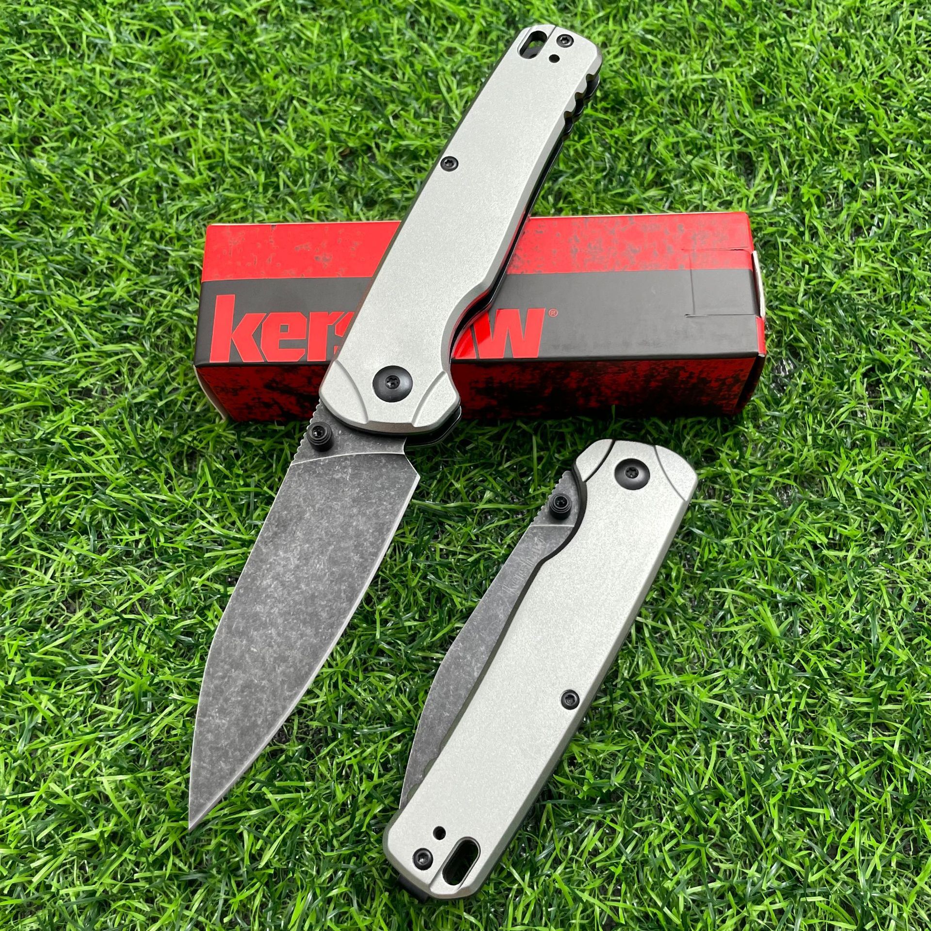 KS 6105 Folding Knife D2 Blade Anodized Aluminum Handles Outdoor Camping Survival Knife