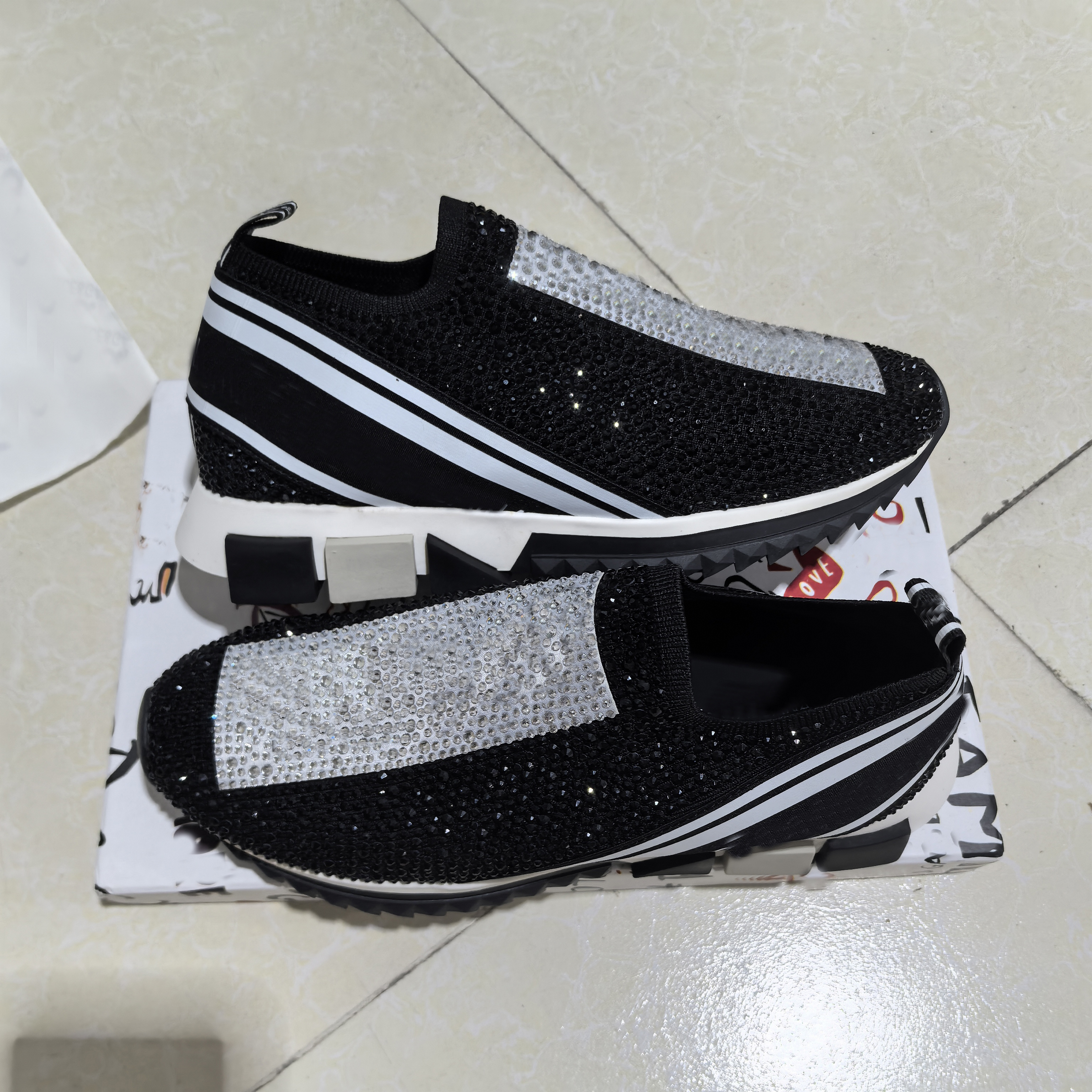 Scarpe Firmate Donna Uomo Sneaker Sorrento Diamanti Strass Cristalli Trainer Sc…