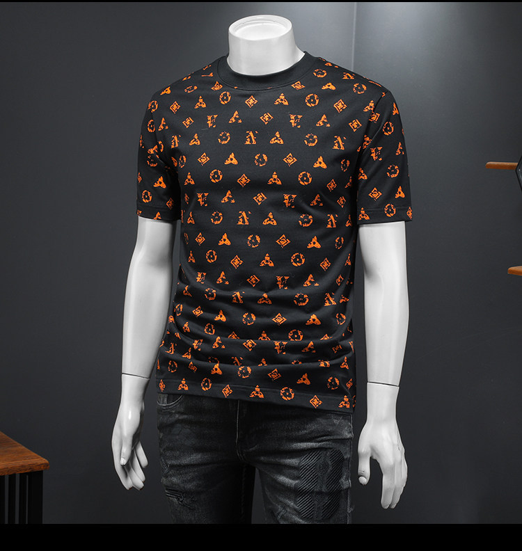 Free shipping 2026 summer new trendy printed design men's T-shirt fashionable casual round neck short sleeved size m-5xl hot sale