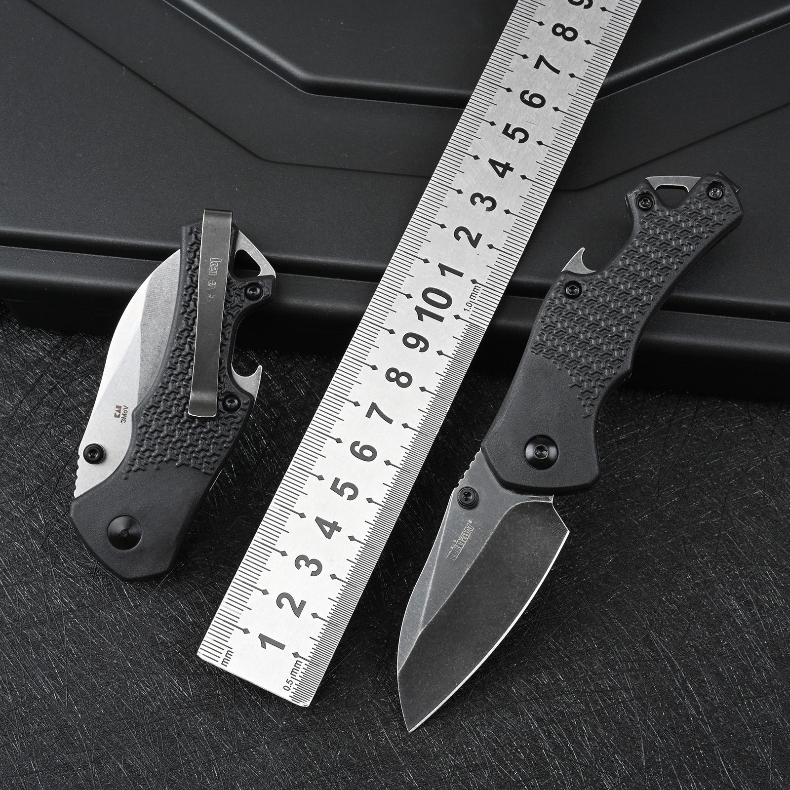 ks 8337 Compact Black Folding Knife with V-shaped Edge Grinding and Thumb Buckle Compact Design Precise and Durable Men's Gift