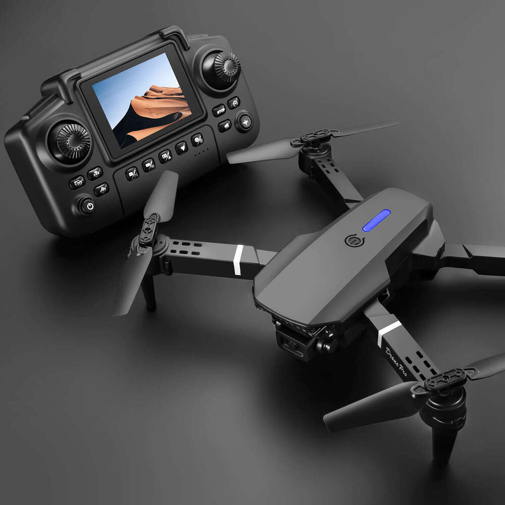 E88 E99 Drone, Screen Control RC Aircraft, Dual Camera Aerial Photography, Optical Flow Positioning, Colorful Light Design, Foldable RC Quadcopter Toy