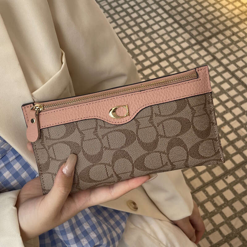 Women's Long Wallet New Fashion Trendy Ultra-Thin Purse With A High-End Feel, Compact And Popular Niche Design Phone Bag