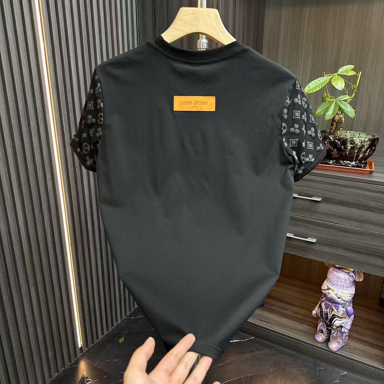 Summer Men's Light Luxury Slim Fit Designer Short Sleeved Trendy Brand Casual Fashion Printed Half Sleeve Comfortable Breathable Quick Drying Dai