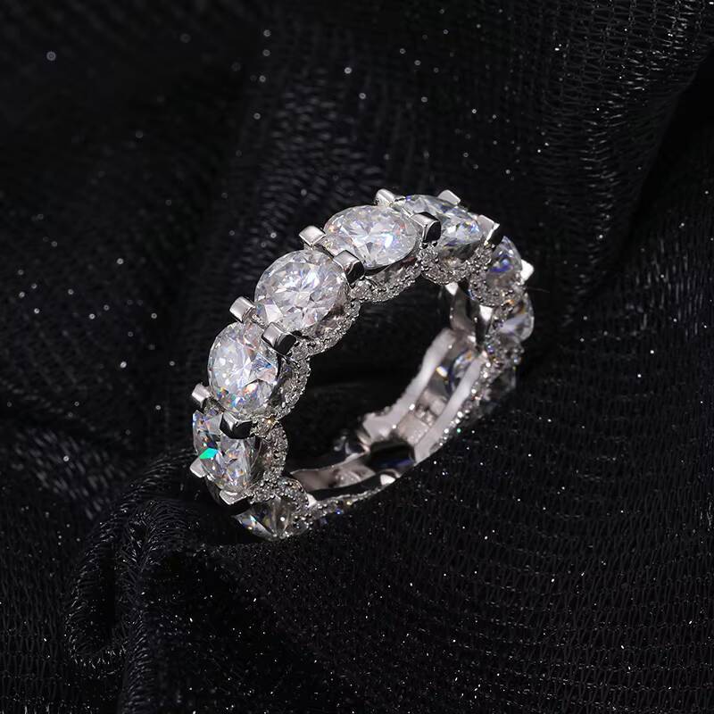 Dropshipping Fine Engagement Jewelry Set 18K Gold Plated 925 Sterling Silver VVS Moissanite Diamond Wedding Ring for Men Women