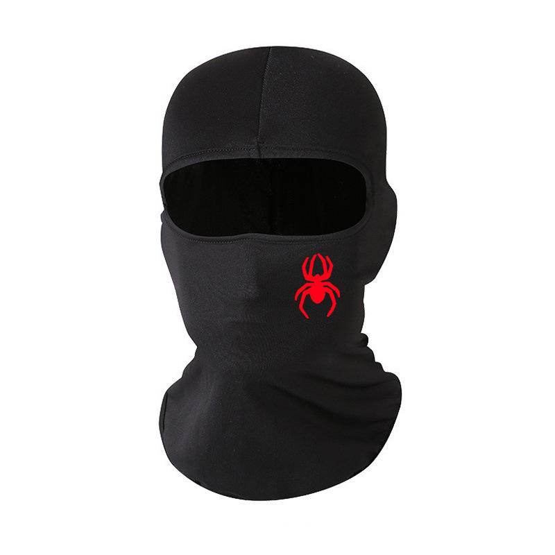 High-quality ski mask spider silk screen printing spandex/polyester balaclava hat summer outdoor mask can be customized logo riding mask road car mask