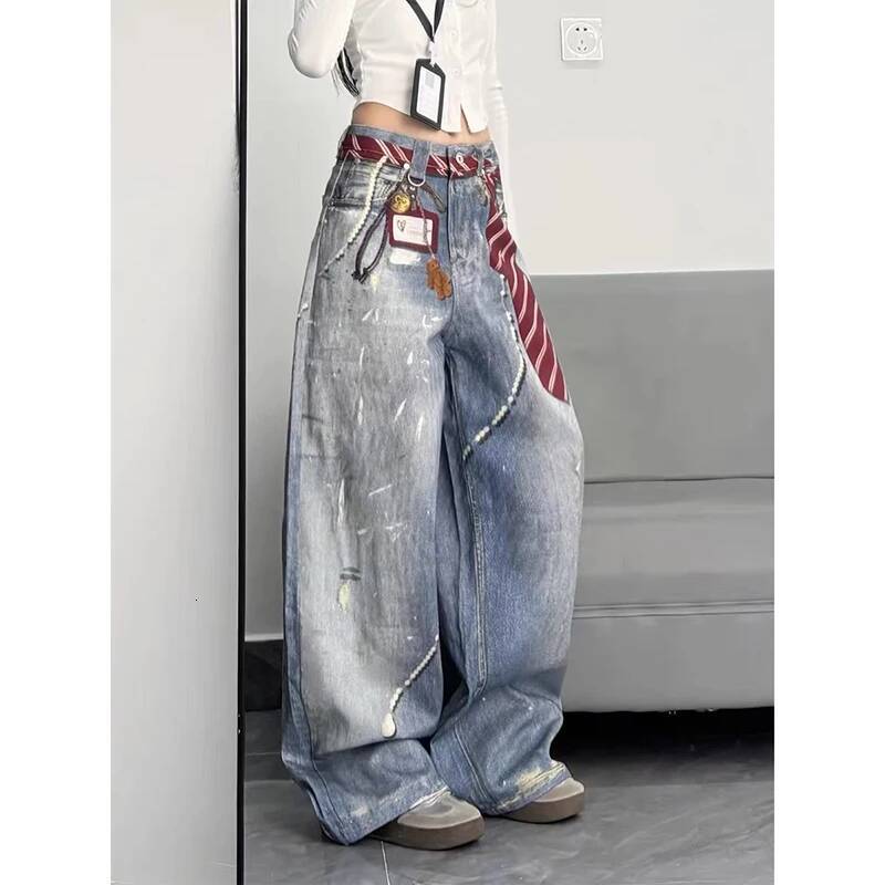 YIBASHU Women Baggy Y2k Jeans Japanese 90s Style Streetwear Boyfriend Jean Pants Vintage Harajuku Oversize Denim Trousers Autumn dongdumaoyi