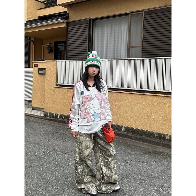 Women Gothic Baggy Y2k Jeans American 2000s Style Embroidery Jean Pants Vintage Harajuku Oversize Denim Trousers Autumn dongdumaoyi