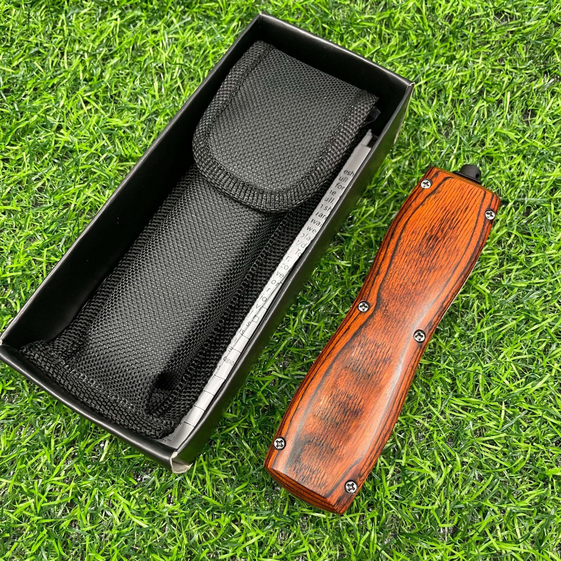 BM3300 INFIDEL OTF Knife Tech 440 Blade Utility Outdoor Camping Hiking Knives Survival Portable Pocket EDC Tools Wood Handle