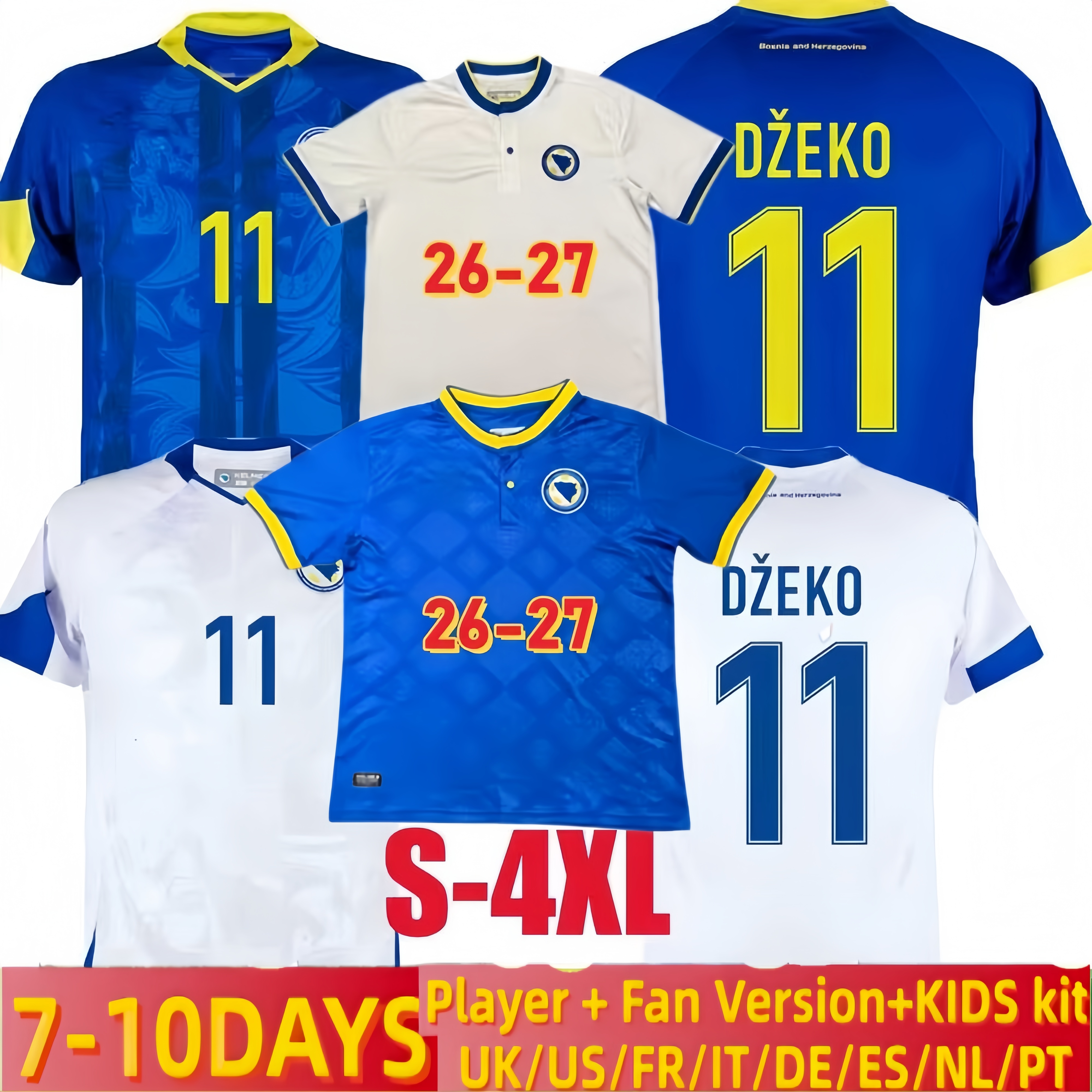 2026 world cup bosnia And Herzegovina New Arrivals Dzeko Soccer Jerseys 26 27 Home Away Men Kids Players Fans Football Uniforms Shirts Kit S-4XL Top Quality22