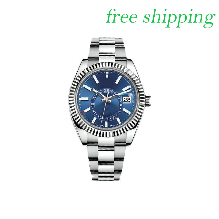 Mens SKY Watches 42MM dial designer automatic Watch 2813 movement 904L stainless steel/rubber Strap montres Sapphire Luminous Luxury Wristwatches With box