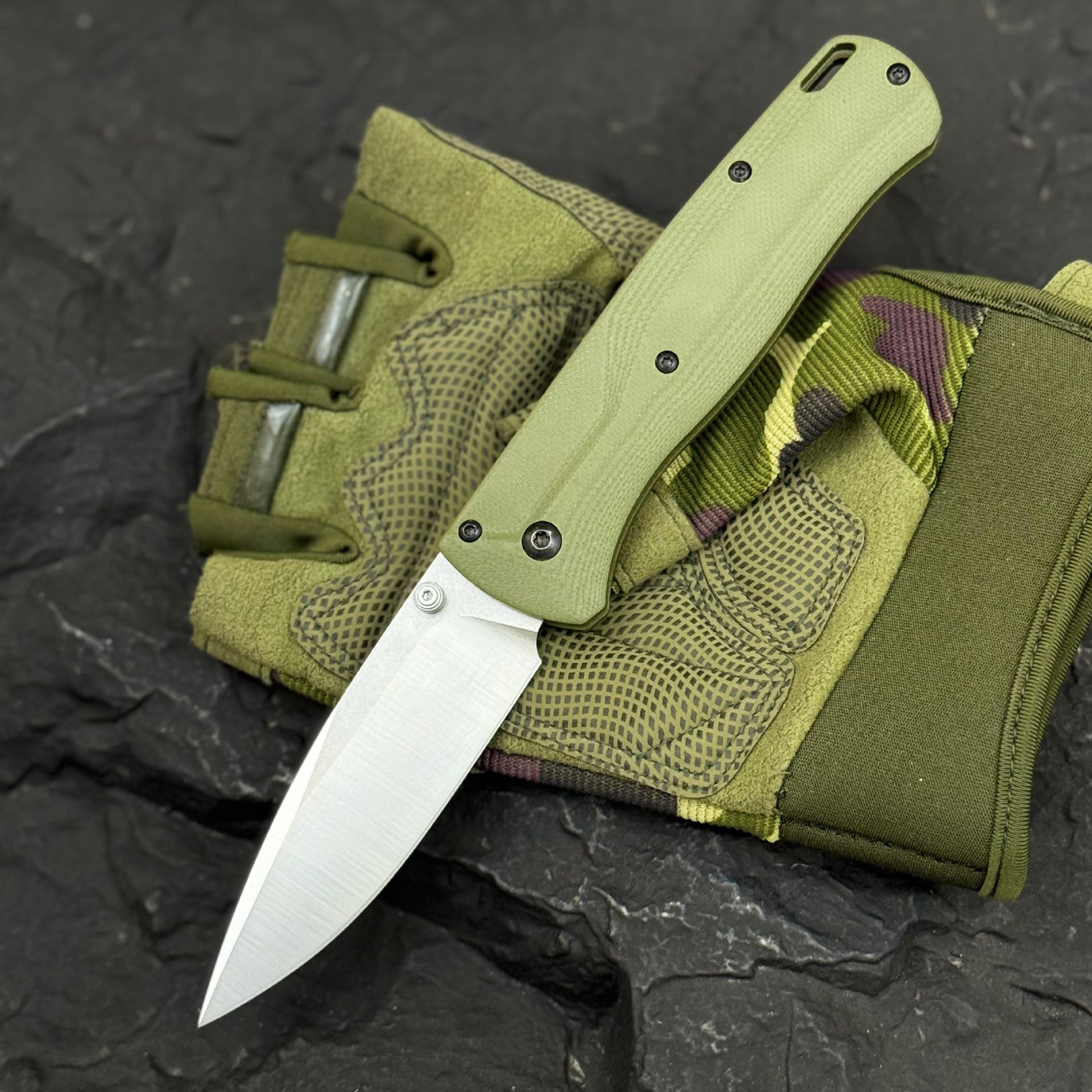 535 G10 Tactical EDC Camping Fishing Knives Stainless Steel Outdoor Folding Knives G-10 Knife Hunting Self-defense Field Survival Tools