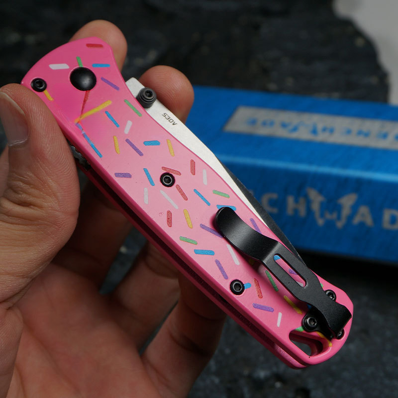 BM 535 Donut Handle Folding Knife Stainless Steel Blade High Quality Outdoor Perfect Gift for Christmas Holiday Gift To Men Gentleman