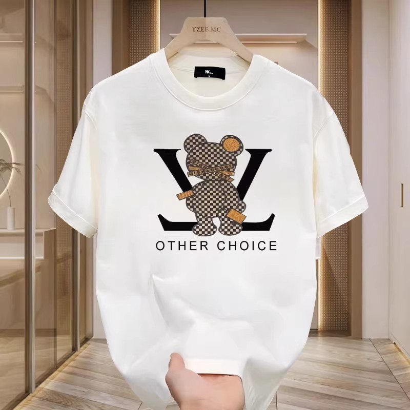 2026 Summer New Printed Design Men's Round Neck Short Sleeve T-shirt Trendy Fashion Casual Loose Top
