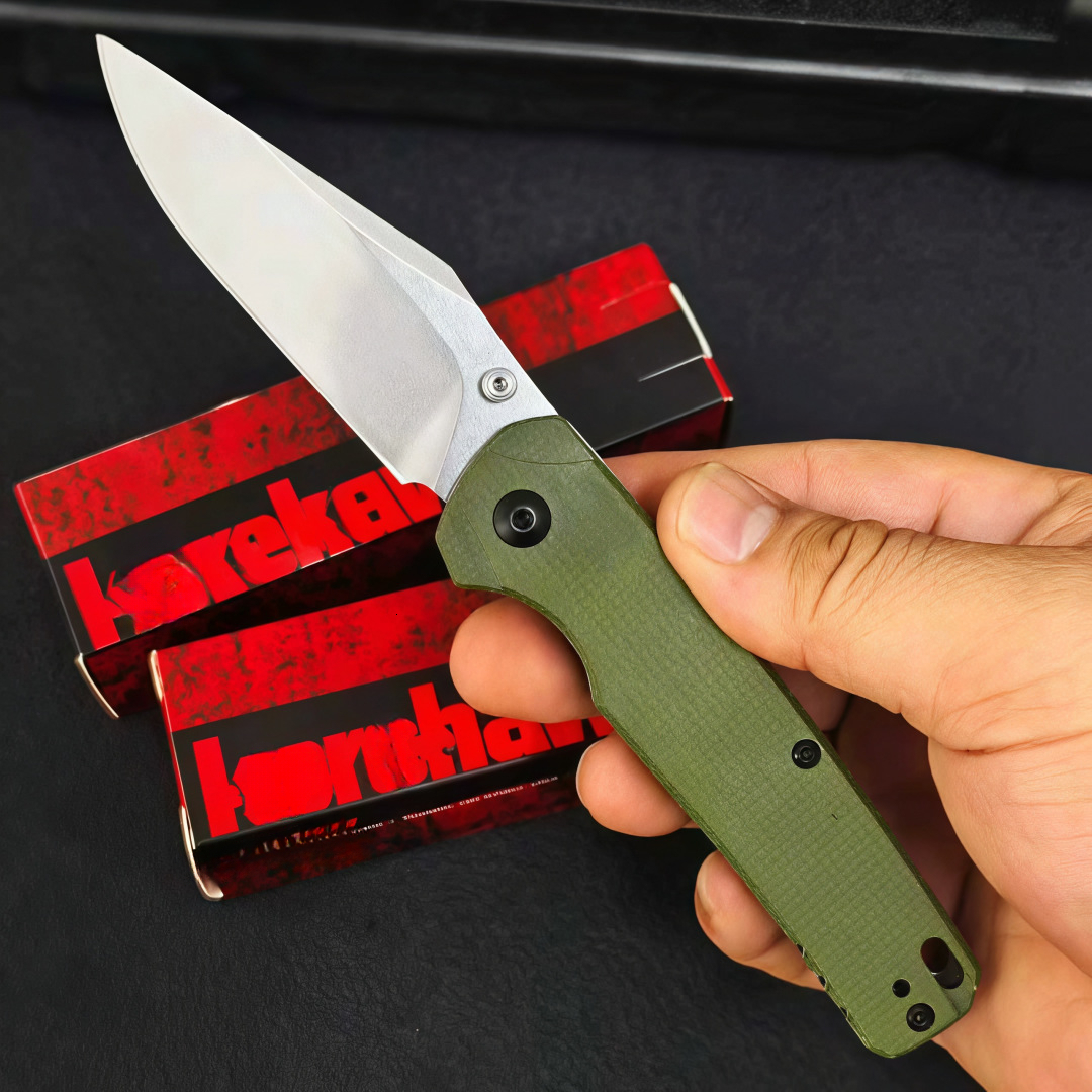 New High Quality 6106 Folding Belt Knife 8Cr13Mov Blade G10 Handle Jungle Hiking Fishing Knife Carrying Outdoor Camping Knife